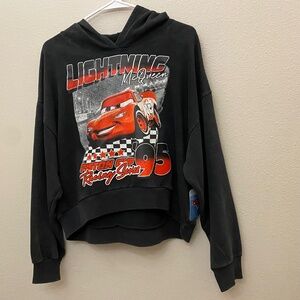 Cars Lightning McQueen Black Hoodie NWT Medium
